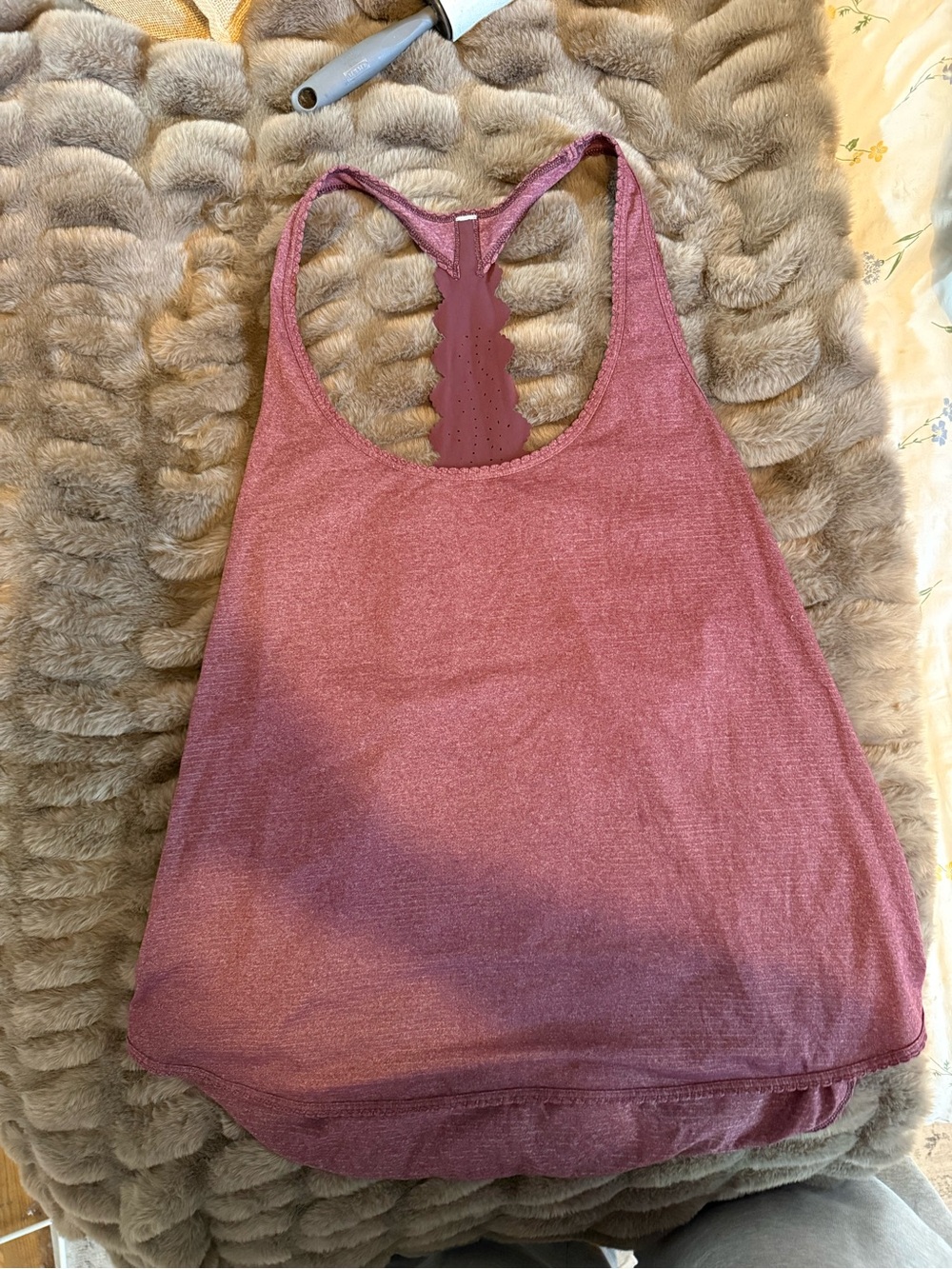 lululemon athletica Mauve Pink Racerback Tank with Scallop Detail